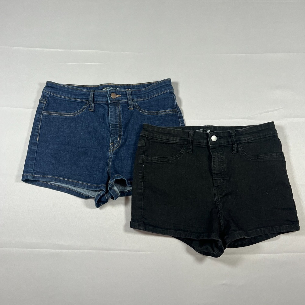 Lot Of 2 Wild Fable Denim shorts Womens 12/31 Multi Cotton High Rise Rinse Wash